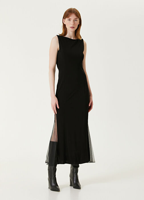 chinese dress ladies LONG-SLEEVE HALTER DRESS BLACK