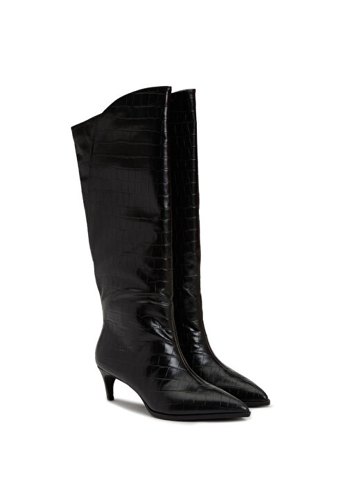 Divarese Divarese Siyah Krokodil Dokulu Kadın Çizme Beymen'de! Siyah - 3. görsel