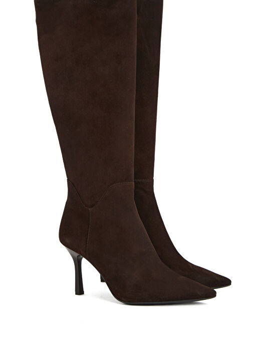 Kahverengi Kadın Deri Çizme - Görsel 3