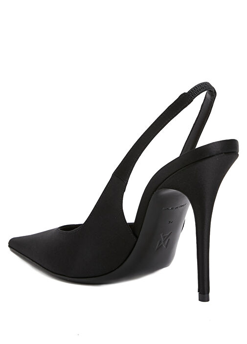 Anok Siyah İpek Topuklu Ayakkabı - Görsel 4