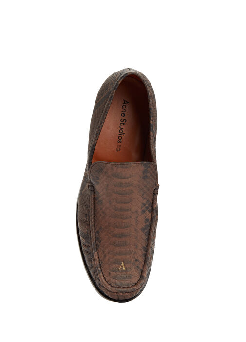 Kahverengi Desenli Erkek Deri Loafer - Görsel 5