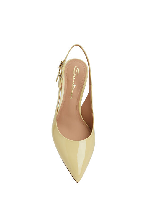 Sarı Deri Topuklu Ayakkabı - Görsel 5