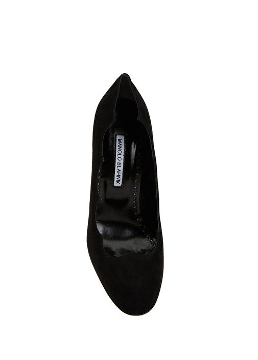 Mandembe Siyah Kesim Detaylı Süet Topuklu Ayakkabı - Görsel 5