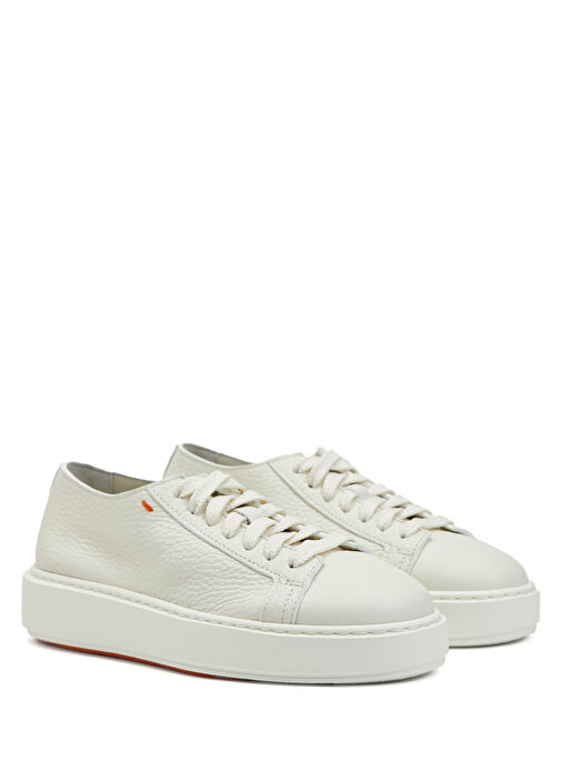 Beyaz Kadın Deri Sneaker - Görsel 3