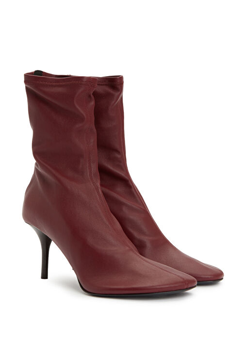 Bordo Kadın Deri Bot - Görsel 3