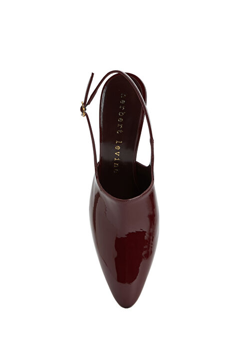 Bordo Deri Topuklu Ayakkabı - Görsel 5