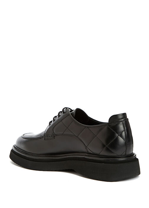 Siyah Dikiş Detaylı Erkek Deri Ayakkabı - Görsel 4