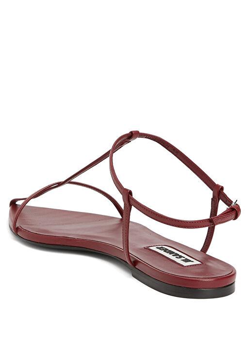 Kırmızı Kadın Deri Sandalet - Görsel 4