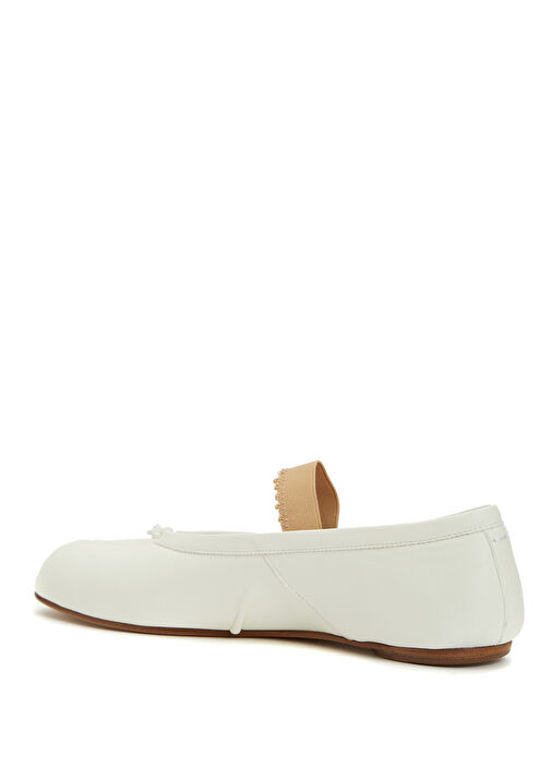 Tabi Beyaz Deri Babet - Görsel 4