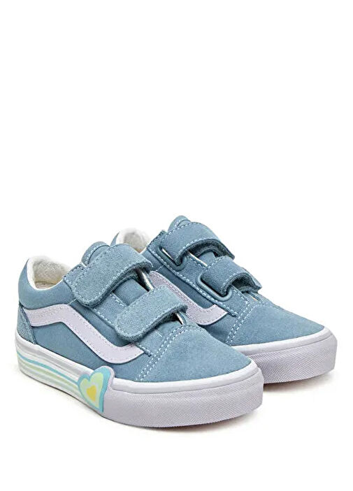 Old Skool V Heart Pembe Süet Unisex Çocuk Sneaker - Görsel 3