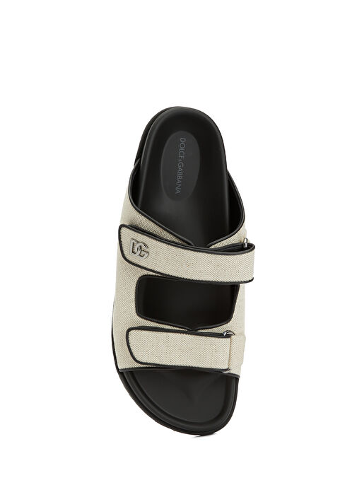 Siyah Beyaz Erkek Deri Terlik - Görsel 5