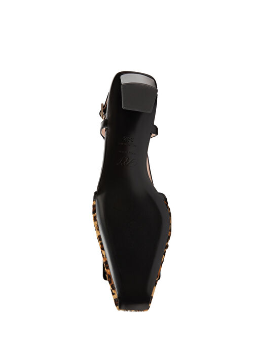 Leopar Desenli Deri Topuklu Ayakkabı - Görsel 6