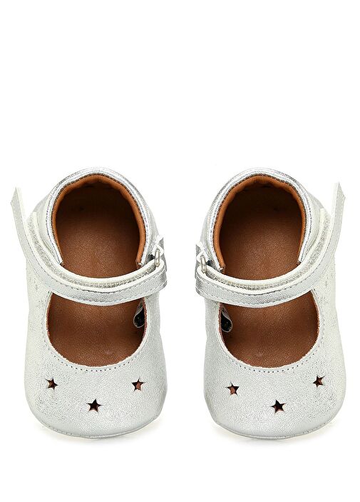 Silver Yıldızlı El Yapımı Kız Bebek Ayakkabı - Görsel 6
