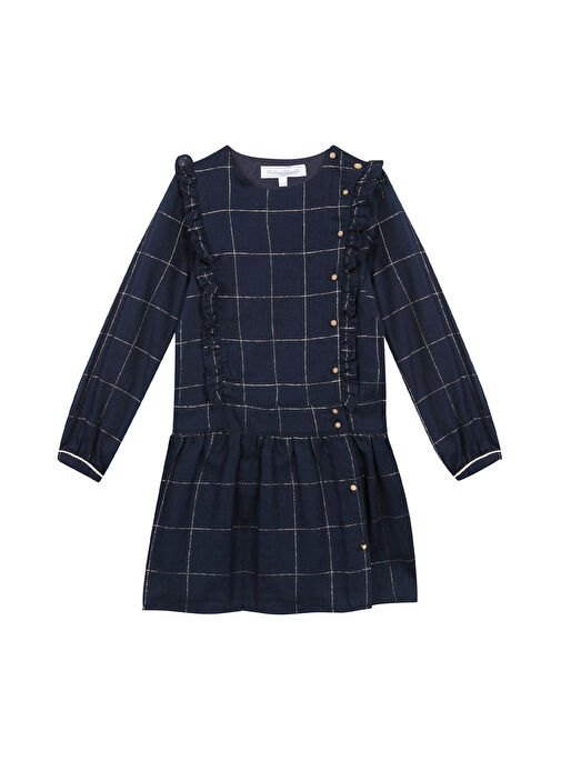 TARTINE ET CHOCOLAT green on sale and blue long sleeve plaid dress size 5 years