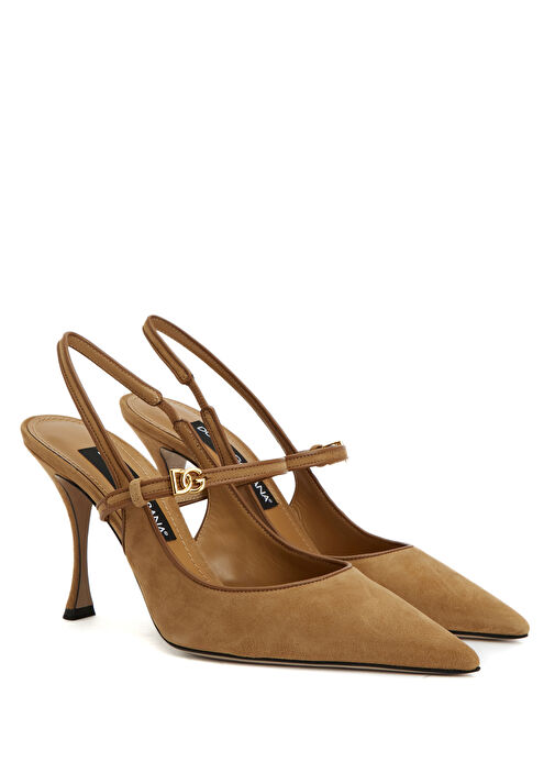 Bej Süet Topuklu Ayakkabı - Görsel 3