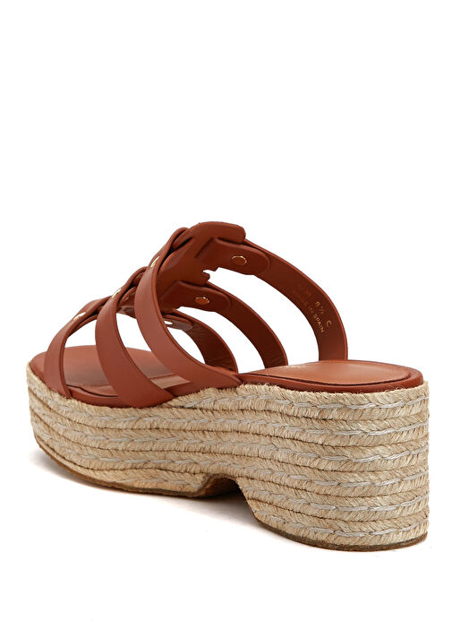 Konyak Logo Tokalı Kadın Deri Terlik - Görsel 4