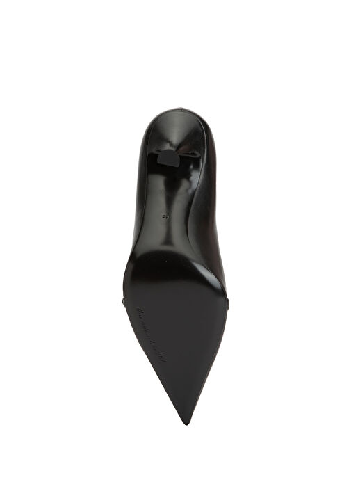 Siyah Deri Stiletto - Görsel 6