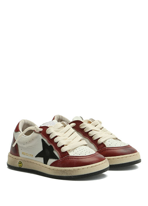 Ball Star Kırmızı Beyaz Çocuk Deri Sneaker - Görsel 3