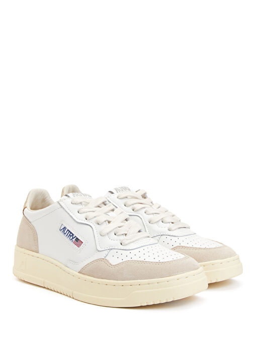 Beyaz Gold Kadın Deri Sneaker - Görsel 3