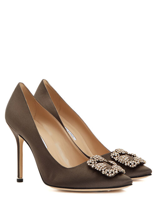 Hangisi Kahverengi Saten Topuklu Ayakkabı - Görsel 3