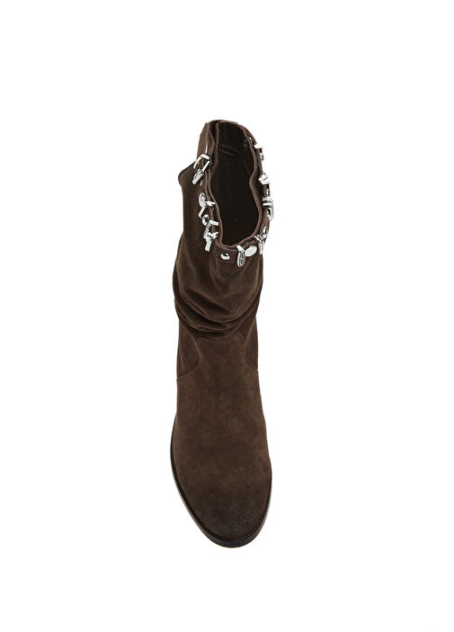 Kahverengi Taşlı Kadın Süet Bot - Görsel 5