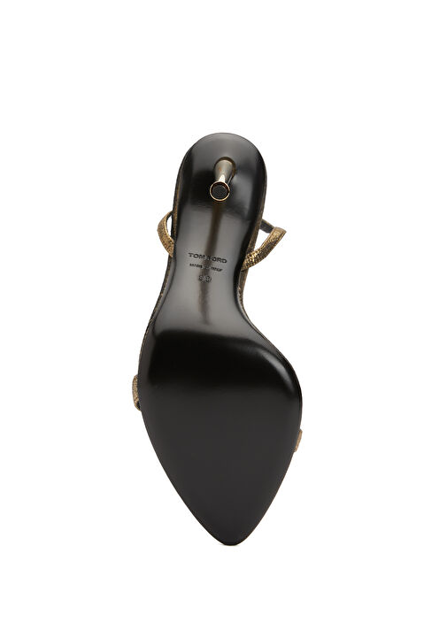 Gold Kilit Detaylı Kadın Sandalet - Görsel 6