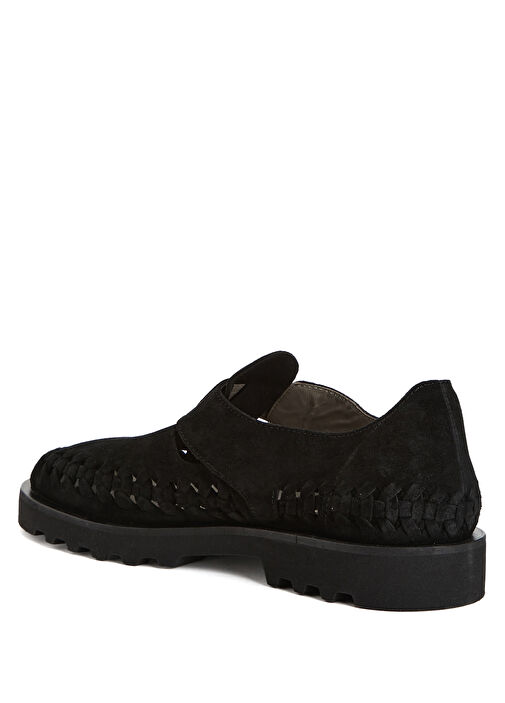 Siyah Erkek Deri Sandalet - Görsel 4