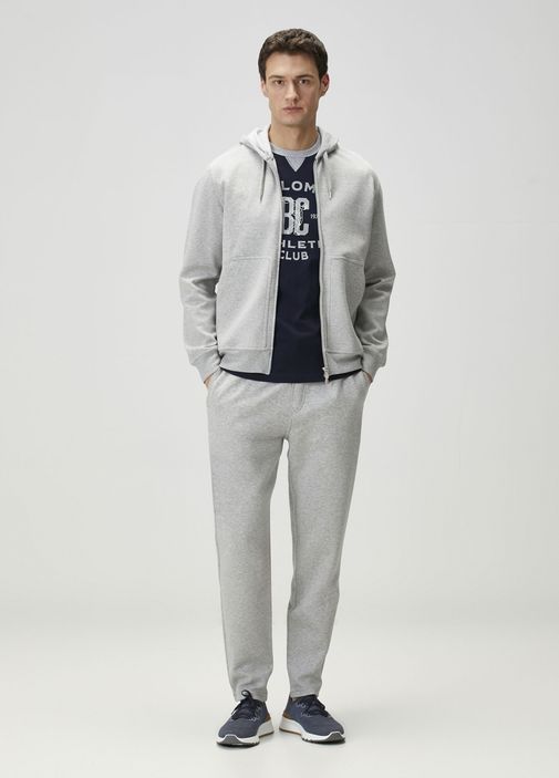 Brunello Cucinelli Lacivert Erkek Lacivert Baskılı T-shirt 1906226