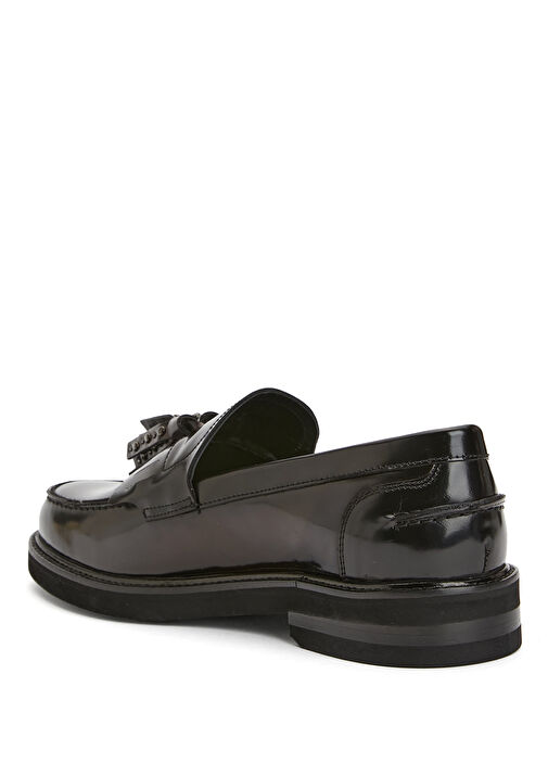 Bordo Püsküllü Kadın Deri Loafer - Görsel 4