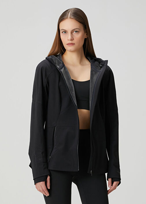 lululemon Siyah Kadın Cross Chill Performans Siyah Yağmurluk