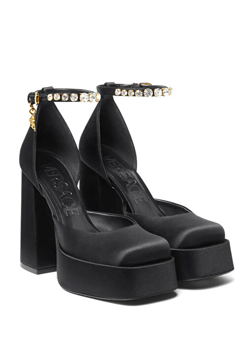 Siyah Medusa Detaylı Topuklu Ayakkabı - Görsel 3