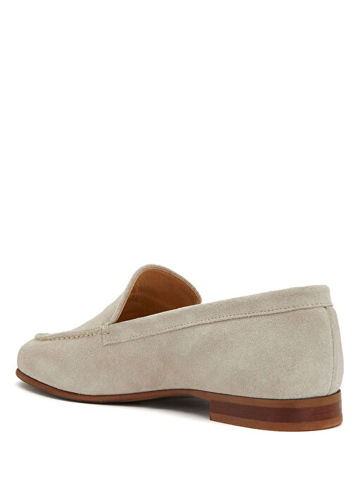 Kırık Beyaz Kadın Deri Loafer - Görsel 4