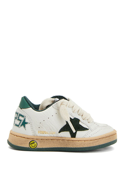 Ballstar Beyaz Yeşil Çocuk Deri Sneaker - Görsel 2