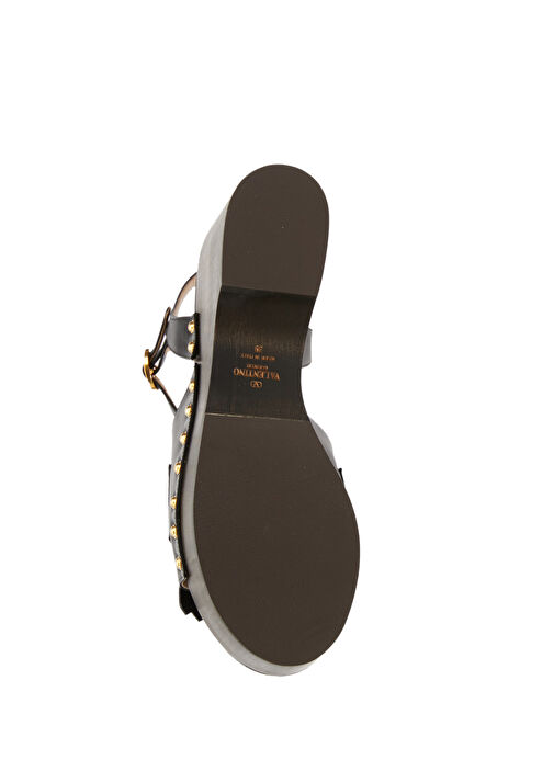 Siyah Kadın Deri Sandalet - Görsel 6