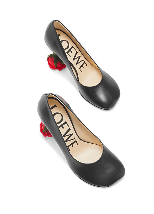 Toy Rose Siyah Deri Topuklu Ayakkabı - Görsel 4