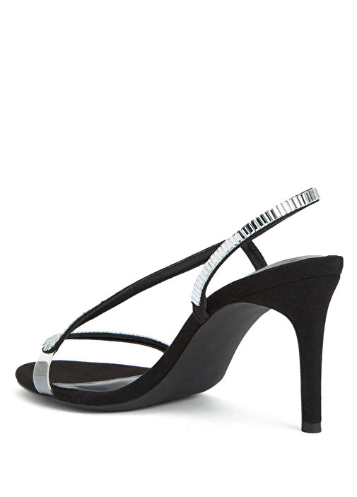 Siyah Kadın Taşlı Sandalet - Görsel 4