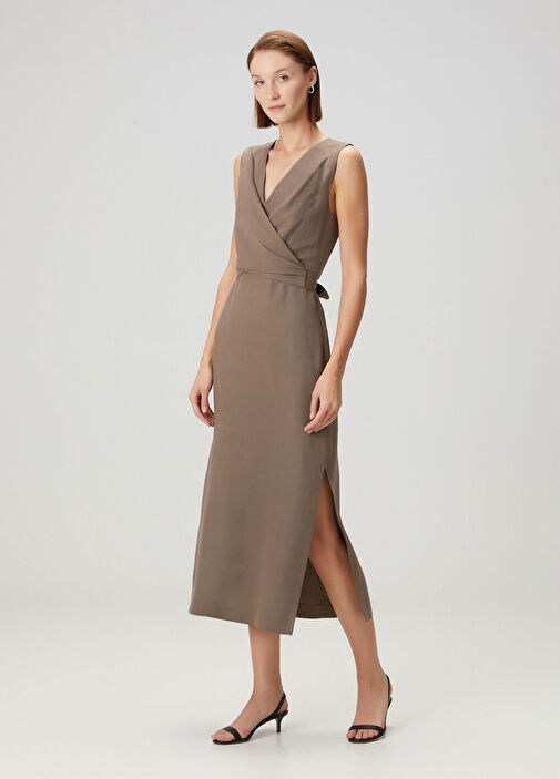 princess polly baby blue dress Dark brown dress with draped detailing at the waist