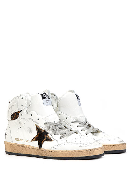 Sky Star Beyaz Kadın Deri Sneaker - Görsel 3