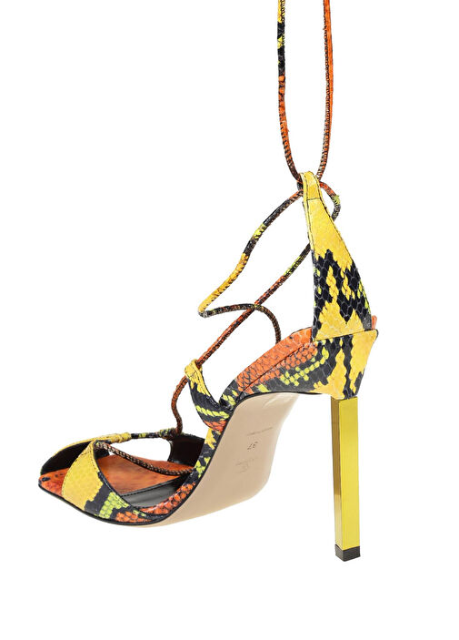 Adele Sarı Bağlamalı Deri Topuklu Ayakkabı - Görsel 4