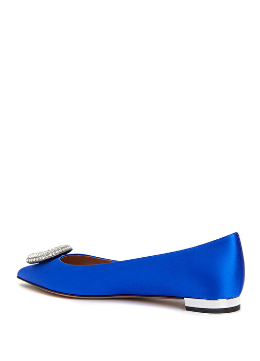 Crystal Hoop Mavi Kadın Saten Babet - Görsel 4