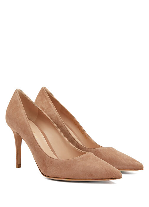 Gianvito 85 Bej Süet Stiletto - Görsel 3