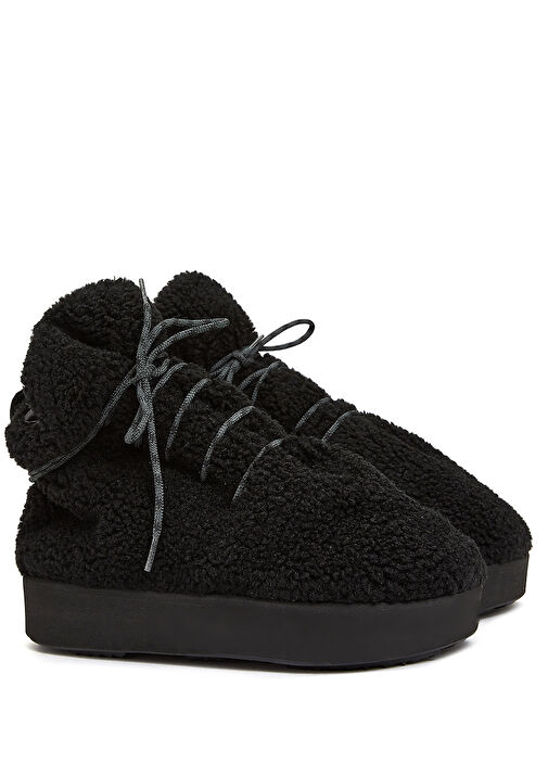 Siyah Kadın Shearling Bot - Görsel 3