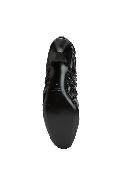 Siyah Deri Topuklu Ayakkabı - Görsel 6