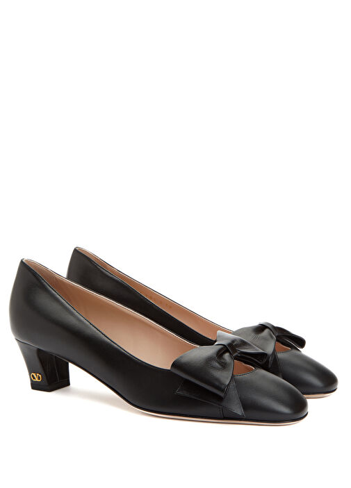 Bowow Siyah Deri Topuklu Ayakkabı - Görsel 3