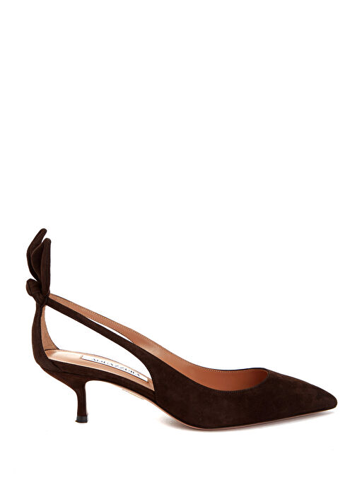 Koyu Kahverengi Süet Stiletto - Görsel 2