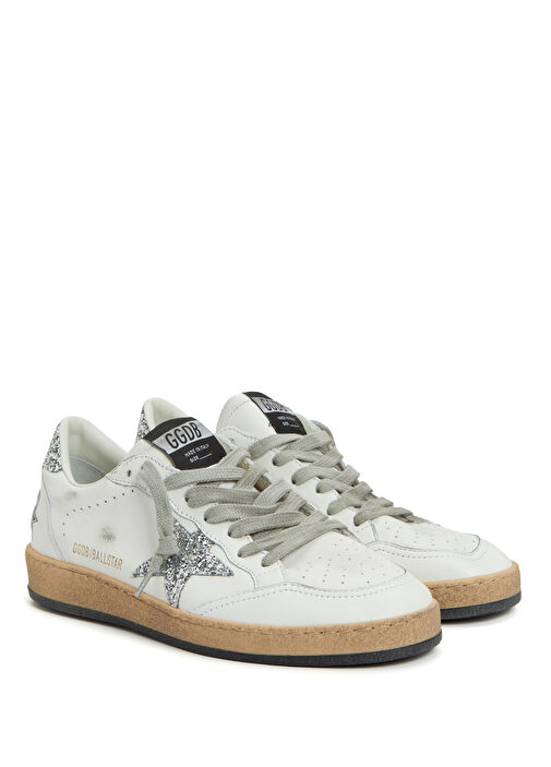 Ball Star Beyaz Gold Kadın Deri Sneaker - Görsel 3