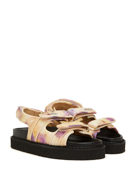 Madee Sarı Siyah Logolu Kadın Sandalet - Görsel 3