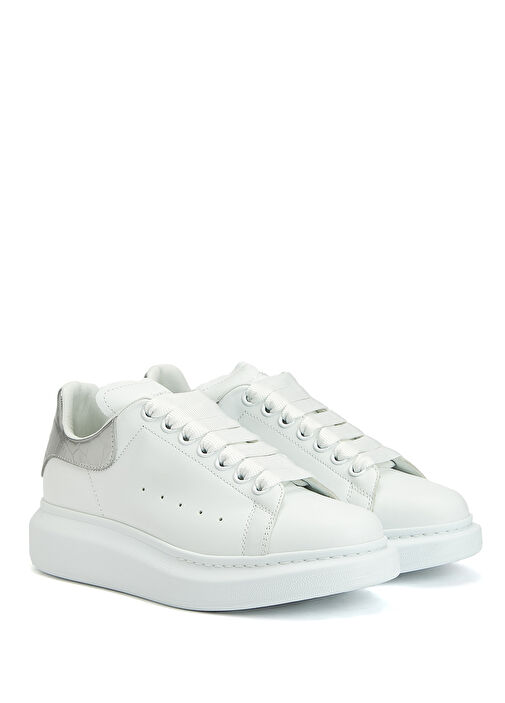 Oversized Beyaz Silver Kadın Deri Sneaker - Görsel 3
