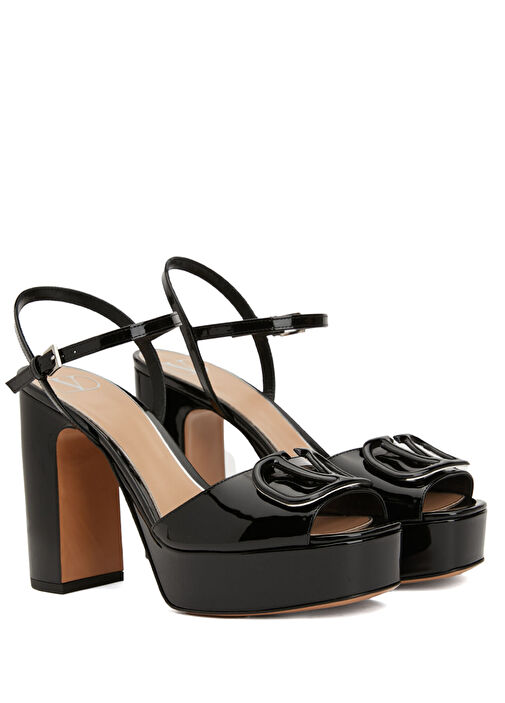 Valentino Garavani Siyah Valentino Garavani Deri Kadın Sandalet