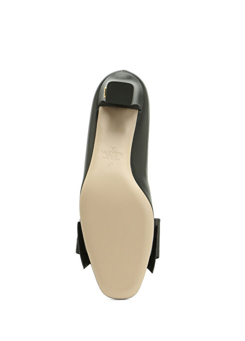 Siyah Deri Topuklu Ayakkabı - Görsel 6